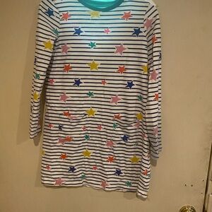 Mini Boden Multicolor Striped Dress with Stars